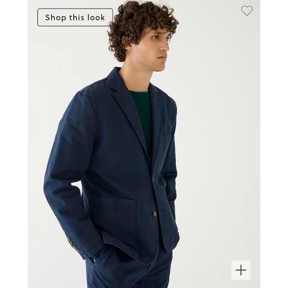 NWT J. Crew Garment-Dyed Cotton-Linen Blend Chino Suit Jacket - Picture 6 of 14